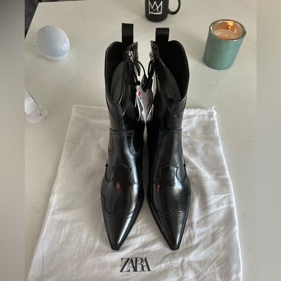 Zara Shoes Zara Heeled Cowboy Ankle Boots Poshmark